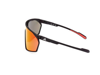 Das Bild zeigt die Bügel der Adidas Sport Sonnenbrille SP0073 in matt schwarz.